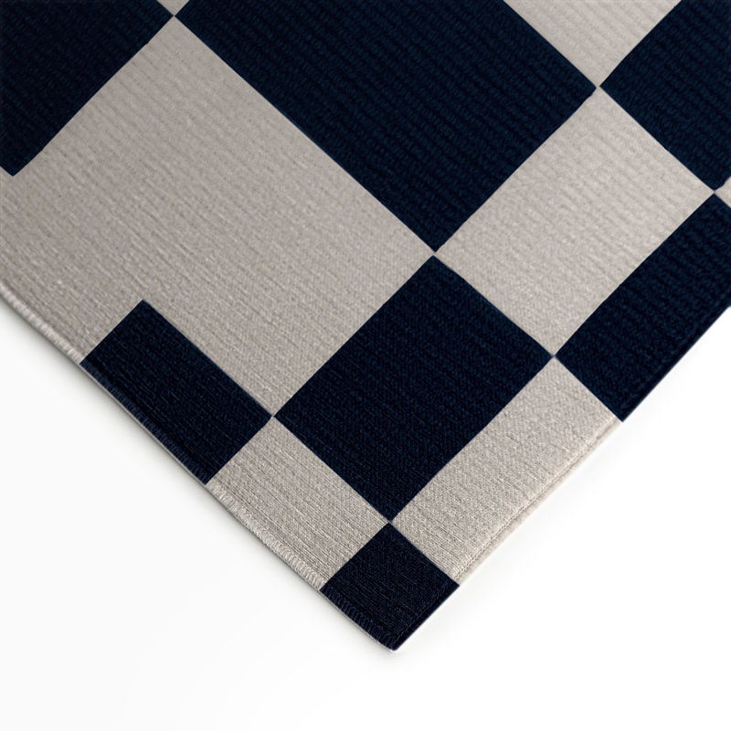 Tapis d'intérieur et d'extérieur à carreaux beige, Rectangle 5 pi x 7 pi