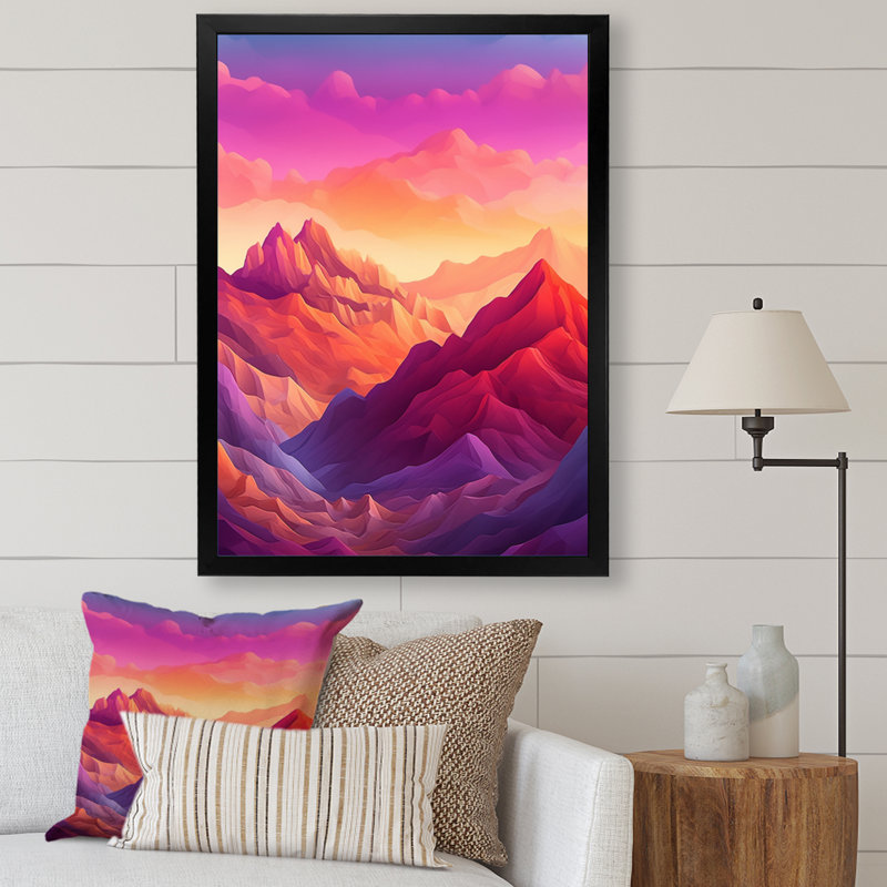Majestic Peaks II, reproduction d'art sur toile, Cadre simple noir, H 32 po x l 16 po x P 1 po