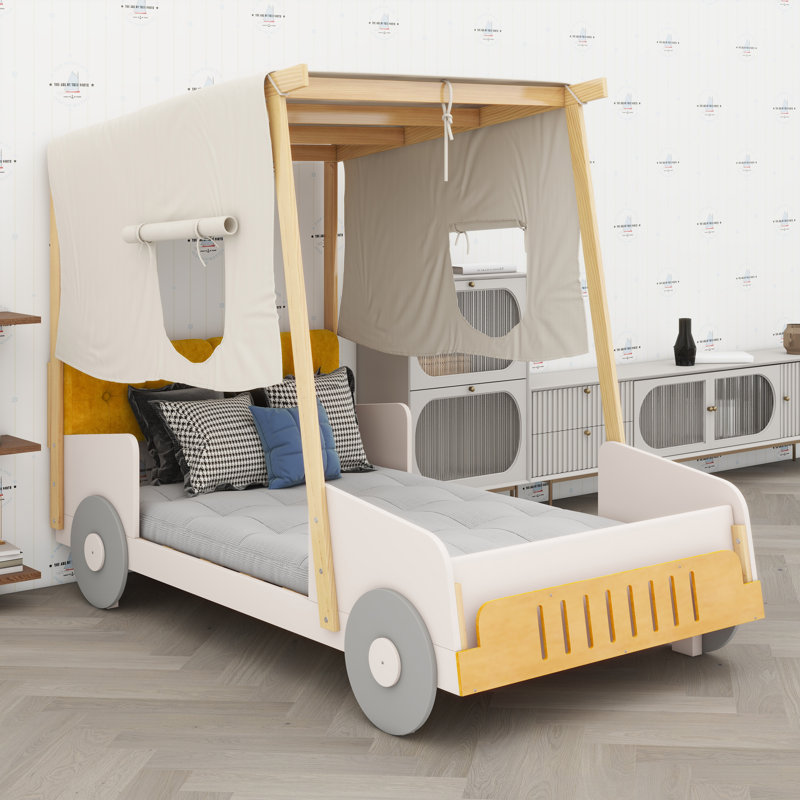 Car Bed With Pillow, Ceiling Cloth , Twin