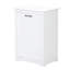 White Trash Can Cabinet With Adjustable Door, 13 - Gallon Multi Functional For Balcony And Living Spaces Capacity Cabinet, Garbage Bin Holder Tilted Angles Room