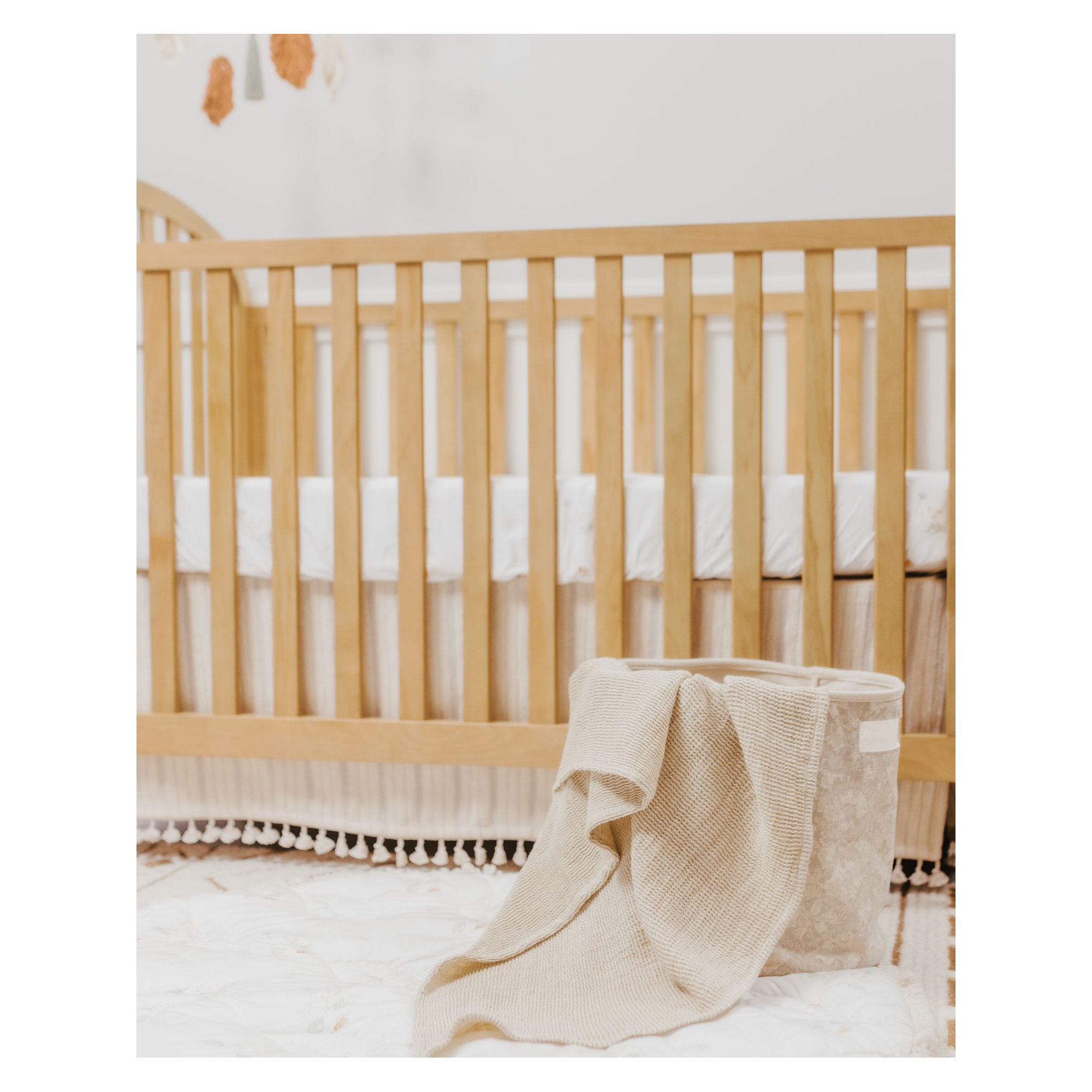Cotton & Cashmere Baby Blanket, Baby Nursery & Registry, 36"x36" by Crane Baby, Beige