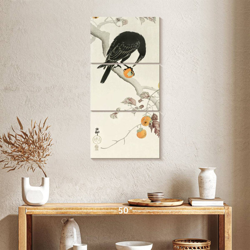 Corbeau avec kaki, H 38 po x l 18 po