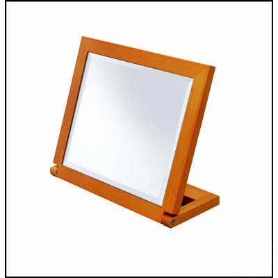 Miroir de maquillage réglable en polyrésine 8 pouces avec finition noyer élégant pour un toilettage de précision et un décor élégant