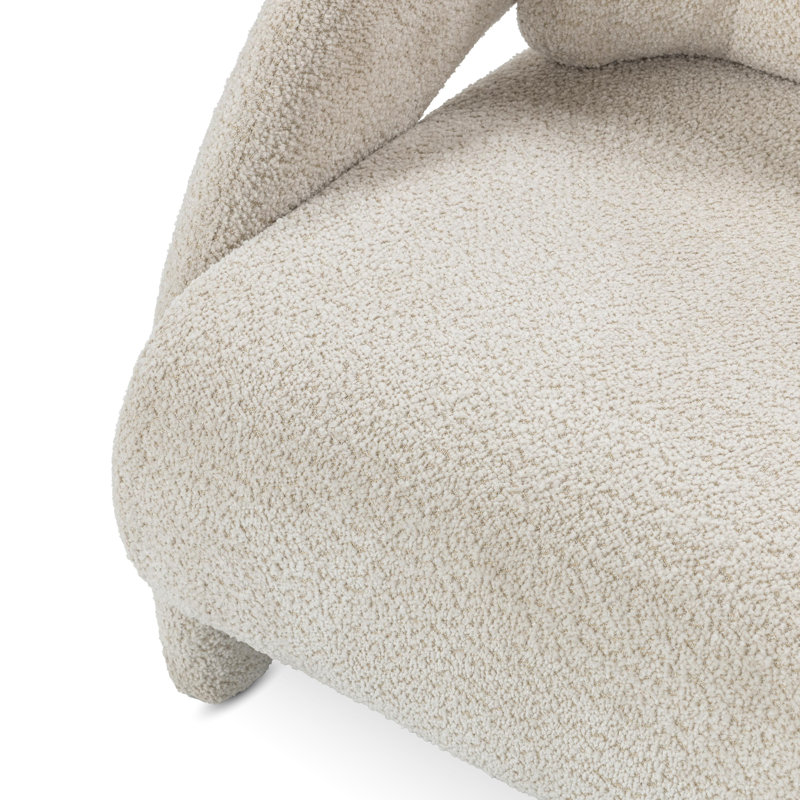 Salino Upholstered Fabric Lounge Accent Chair, Natural Polyester