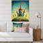 «Blue Fantasy Castles With Red Toits», reproduction sur toile-67466701-67466712