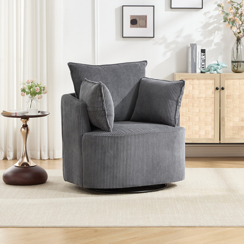 Fauteuil pivotant pour le salon ou le bureau, Gris