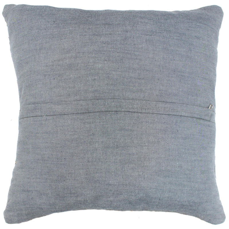 Coussin en kilim Bayadere, Rouille / bleu / mauve / rouge
