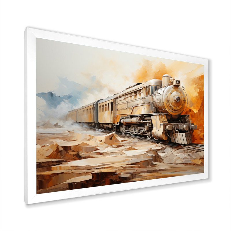 Abstract Train Elemental Express II - Transportation Canvas Prints, H 30 po x l 40 po x P 1,5 po, Cadre photo blanc