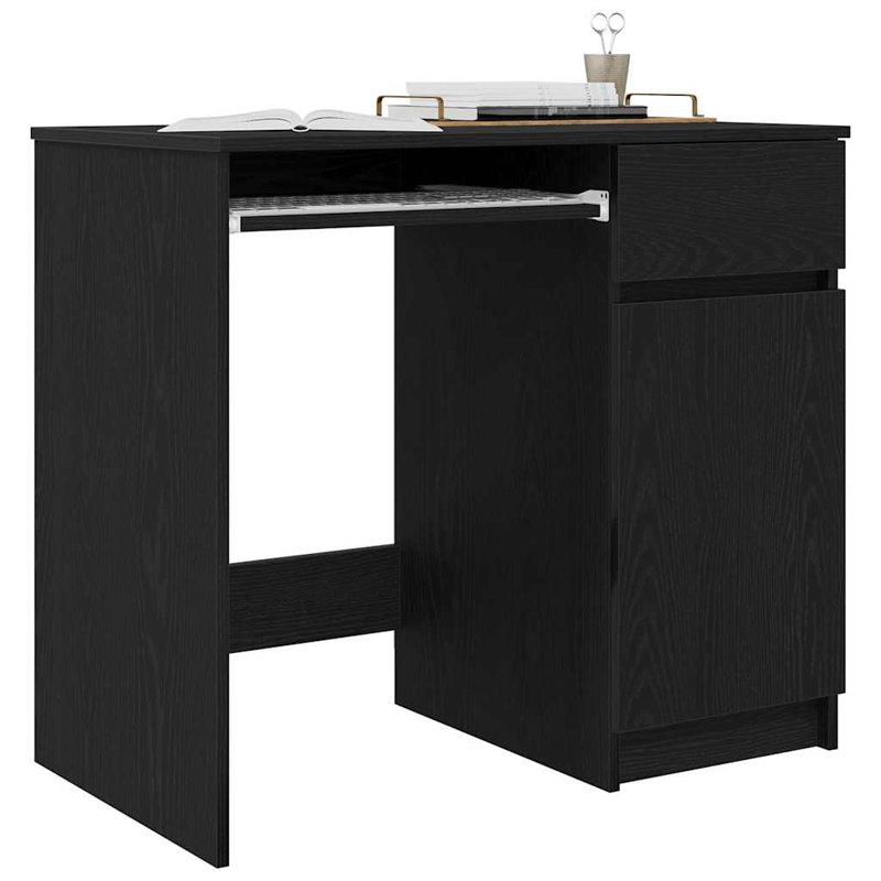 Desk Sonoma 86X49x76 Cm Engineered Wood, Black Oak