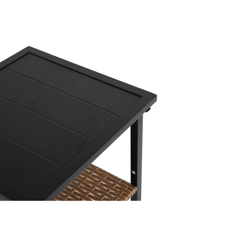 Ensemble de chaises berçantes pivotantes pour l'extérieur avec table, structure en acier robuste, rotation à 360 degrés, coussins confortables et osier durable