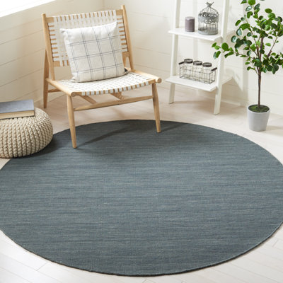 Kilim Hand Loomed Wool/Cotton Rug in Silver/Gray