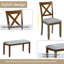 Ensemble de salle à manger de cuisine 6 pièces, table de salle à manger rectangulaire en bois avec 4 chaises rembourrées et un banc, ensemble de table de salle à manger pour 6 personnes, salon, bar et cuisine, noyer-494610279
