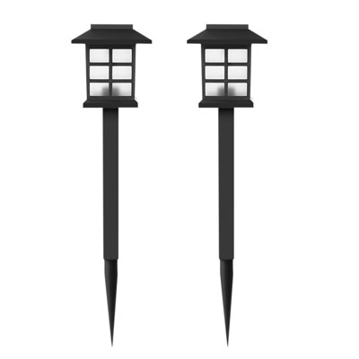 Night Light Outdoor Garden Glass Stainless Steel Waterproof Yard LED Solar Lights Lamp 2PC
