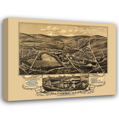 Red Barrel Studio Bailey Gallery Wrapped Canvas Art Titled: Maynard Massachusetts, Bailey 1879