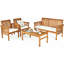 Ensemble de canapé d'extérieur en bois d'acacia 4 pièces 4 pièces