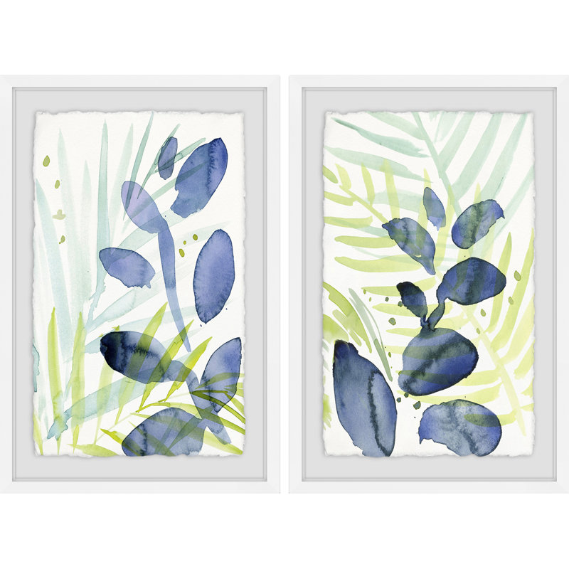 Queen Palms III - ensemble de 2 reproductions de cadres photo, H 30 po x l 20 po x L 1,5 po
