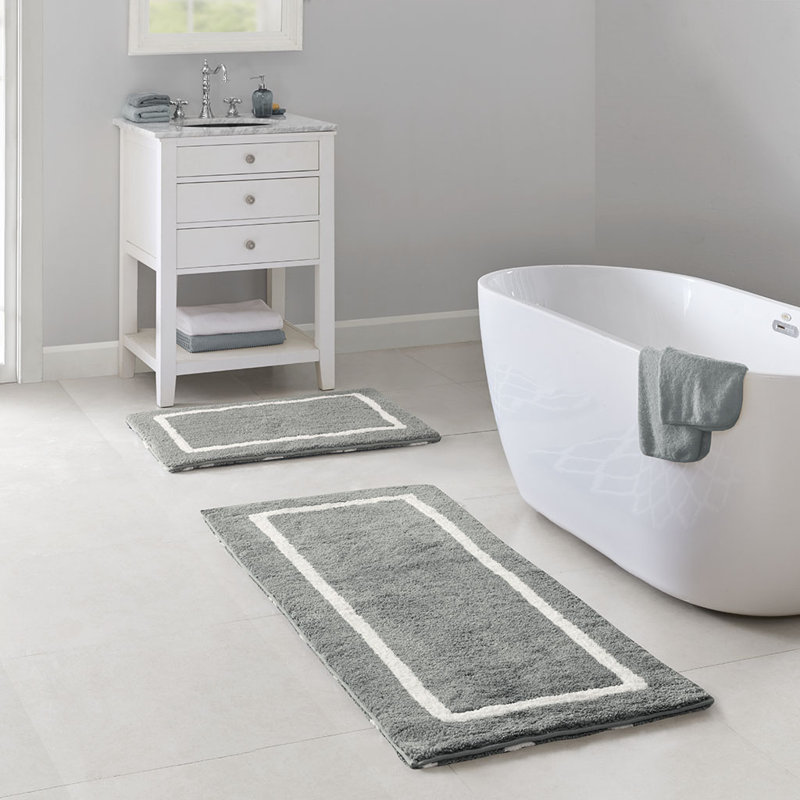 Tapis de bain_Rec_Mcro_1,25, Gris, L 34 po x l 21 po
