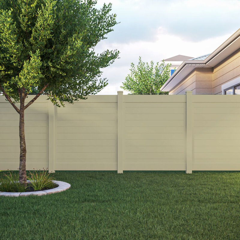 Barrette Outdoor Living Horizontal Fence 5 in. x 5 in. x 108 in. Sand Vinyl Line Post