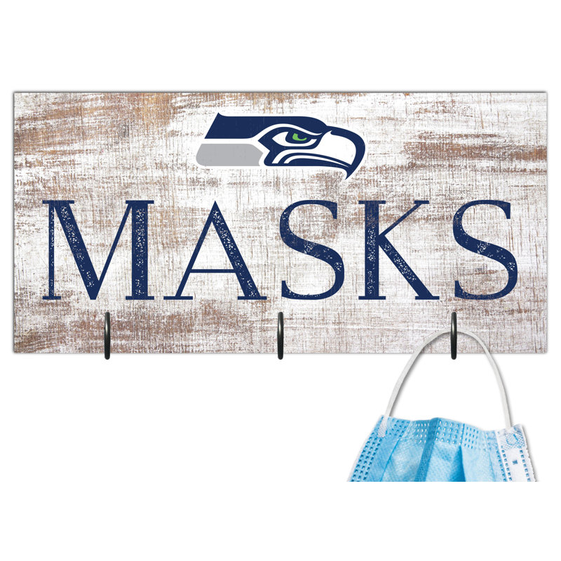 3 - Hook Wall Mounted Coat Rack, Seattle Seahawks