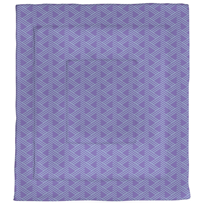 Édredon réversible en microfibre Dana Strider, Édredon très grand, Mauve / bleu sarcelle géométrique 1