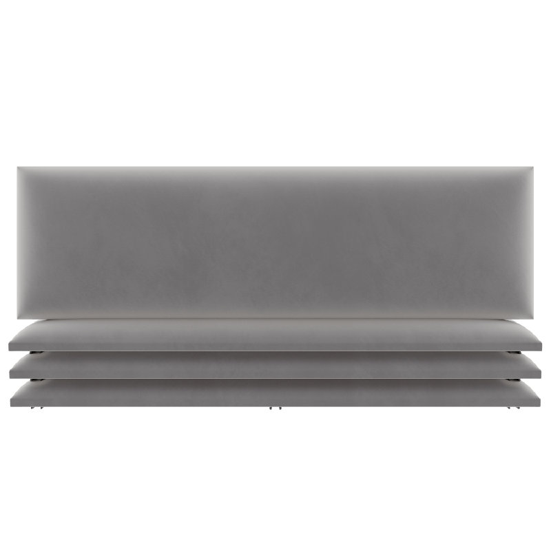 Upholstered Headboard, Large, Velvet Platinum Grey