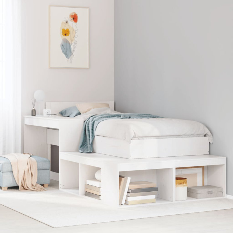 Croskey Solid Wood Storage Bed, Small Single (2'6), White