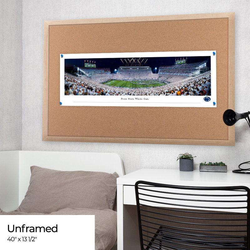 Impression panoramique Penn State White Out Football, H 13,5 po x l 40 po x P 0,38 po, Sans cadre
