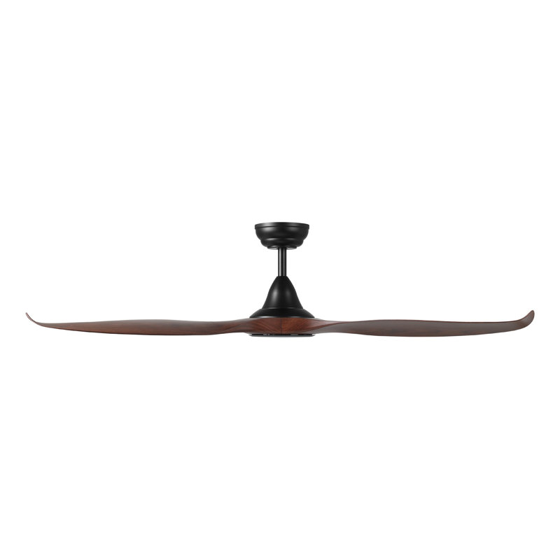 Ventilateur de plafond 60 pouces Fessler, Bois brun foncé / noir
