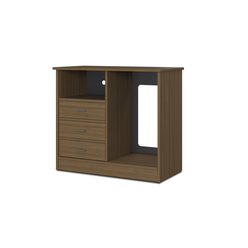 Microfridge Credenza 3 Drawer, Truffle