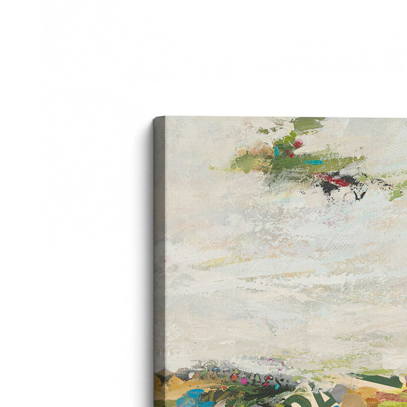 «Survol de l'aperçu II» par Janet Itsne, Sans objet, H 12 po x l 18 po, Toile tendue