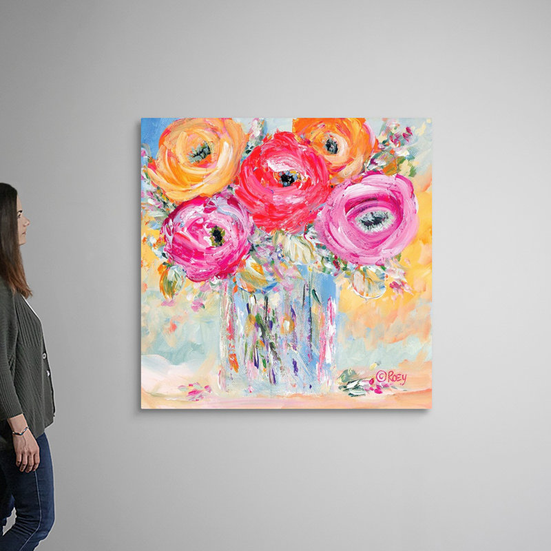 Reproduction d’art sur toile « burst of Bloom » par Robby Ebert, Toile tendue, H 48 po x l 48 po, Sans cadre