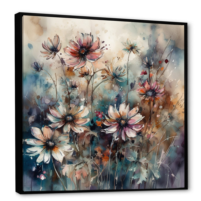 Rudee Daisy Tranquility sur impression sur toile, H 16 po x l 16 po x P 1 po, Cadre flottant noir