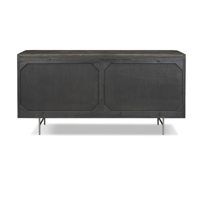 Toriano Black Oak 6-Drawer Double Dresser with Gold Handles