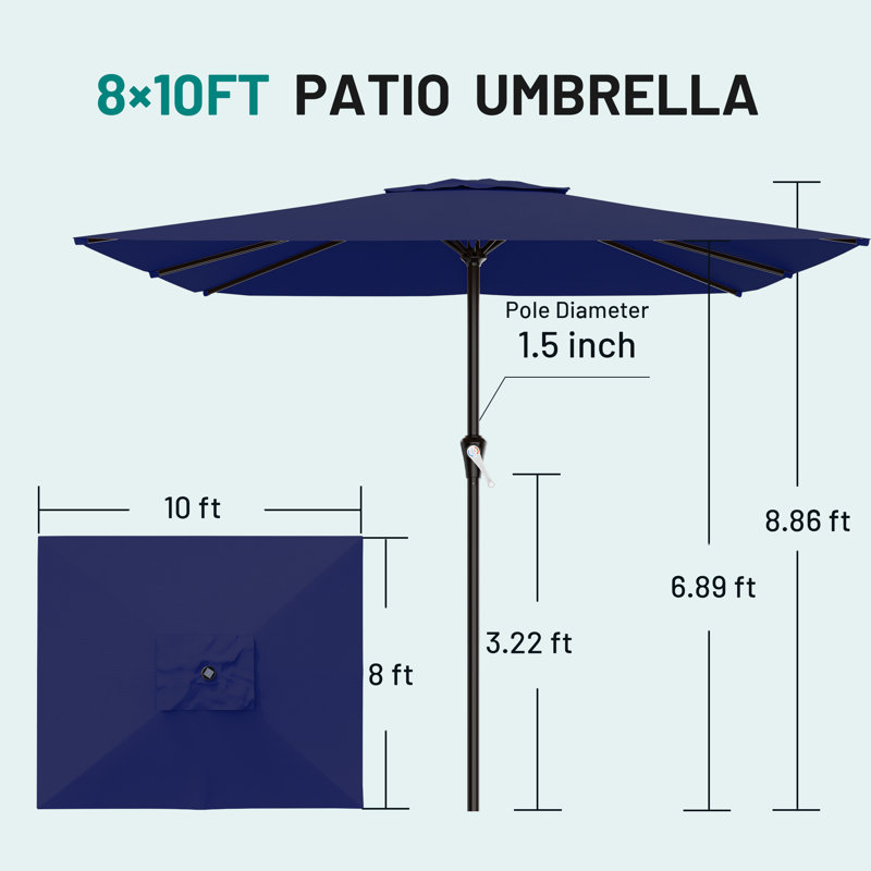 1 3 8 diameter pole patio umbrella TheLAShop 13ft 8-Rib Wood with Stand for Outdoor Featuring Sunbrella Fabric Plaza Del Caribe | San