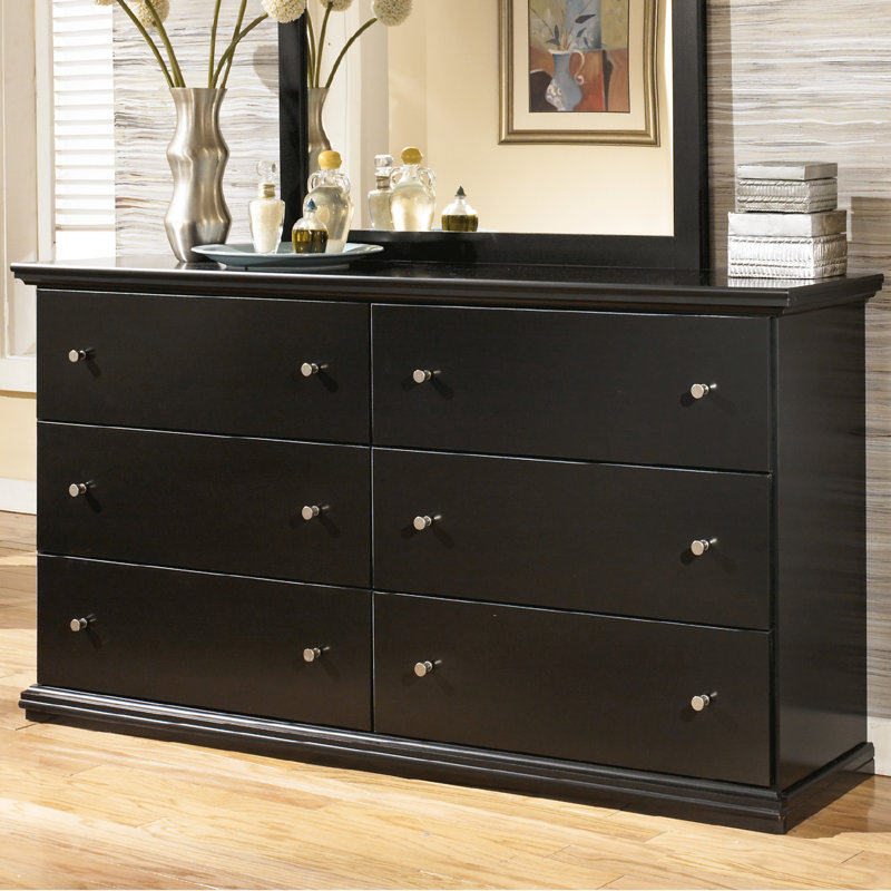 Leano 63.31'' W 6 - Drawer Dresser, Solid Black