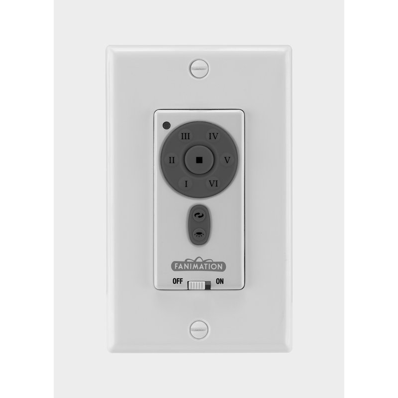 Ceiling Fan Wall Control Reversing - 6 Speed DC Motor Fan and Uplight/Downlight - White