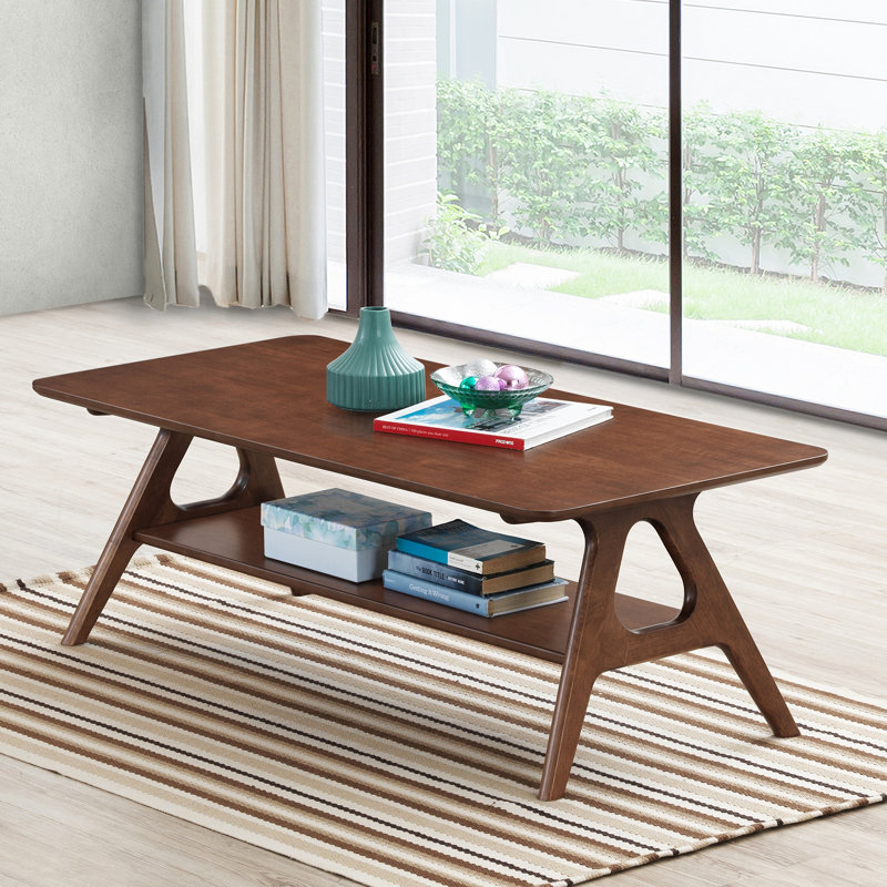 Table basse moderne en bois avec tablette