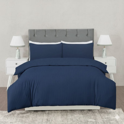 MHG Living Striped Duvet Cover Set T200 Cotton-Rich Polycotton Bedding - Includes Matching Pillowcases
