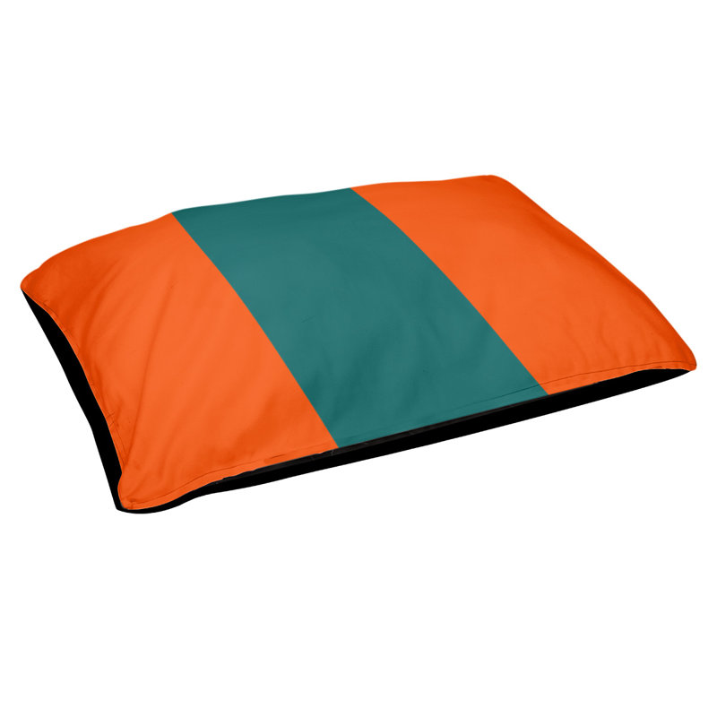 Coussin Miami, Moyen (l 28 po x P 18 po x H 6 po), Orange / aqua