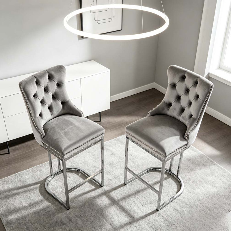 Ensemble de tabourets de bar 26 po, Gris
