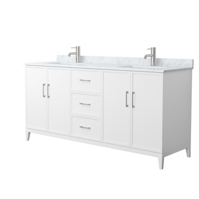 Meuble-lavabo double avec plateau en marbre Elan