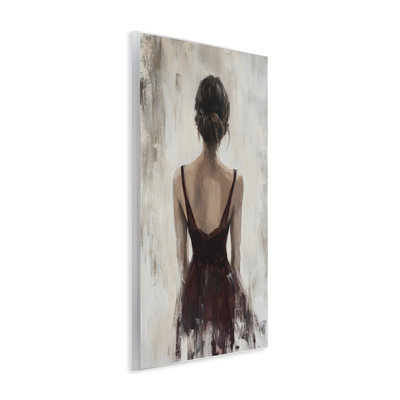 Portrait de femme sur plaque murale bourgogne, design par Petal Prints Design