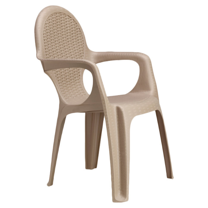 Seren Stacking Patio Dining Armchair, Dove Grey