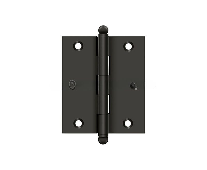 Deltana CH3025U26D 3" Height X 2-1/2" Width Full Inset Cabinet Butt Hinge With Ball Tip Brushed Chrome Pair