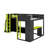 Twin Size Gaming Bed Frame With RGB LED Lights, Dual Twin Beds, USB Ports, TV Stand & Storage Shelves-719527173