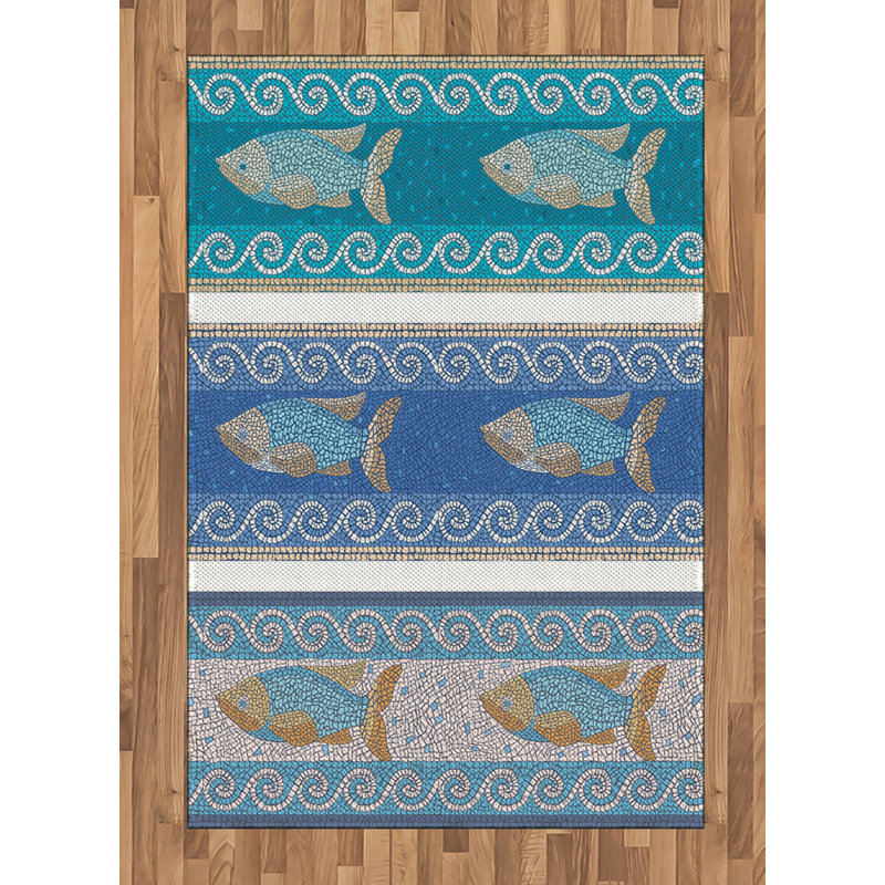 Tapis décoratif à haute densité en fibres de polyester à haute densité Mosaic, Rectangle— 4 pi x 5 pi 8 po