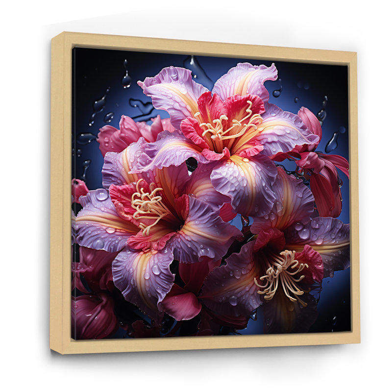 Beauté tropicale, fleurs d'hibiscus, rêves, Cadre naturel flottant, H 30 po x l 30 po x P 1 po
