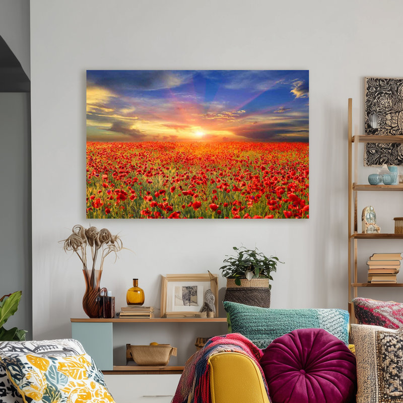 «All the Poppies», reproduction de photo sans cadre sur verre