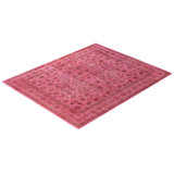 Overdyed Hand-Knotted Wool Modern-Contemporary Pink Area Rug 8' 2" x 10' 0"