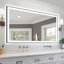 Miroir de salle de bain moderne sans cadre avec fonction de désembuage et lumière réglable-551068567-566337161-566337165